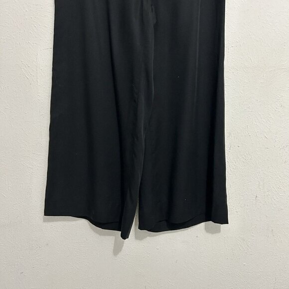 Banana Republic High-Rise Wide-Leg Cropped Pant Black Lyocell Size S Pockets - Picture 3 of 7